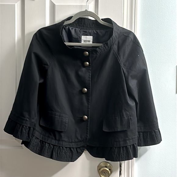 MOSCHINO Cheap and Chic Size 6 Black Button Down Blazer - Picture 1 of 4